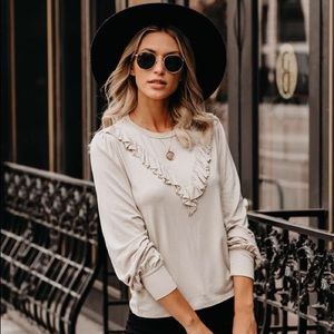 VICI Sincere Appreciation Long Sleeve Ruffle Top